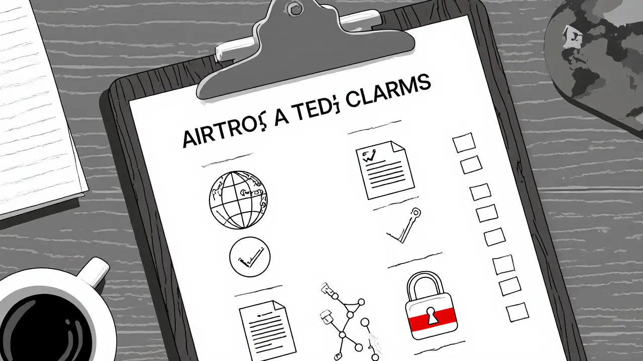 Sketch of a clipboard with four verification icons representing source check, details, cross‑reference, and security.