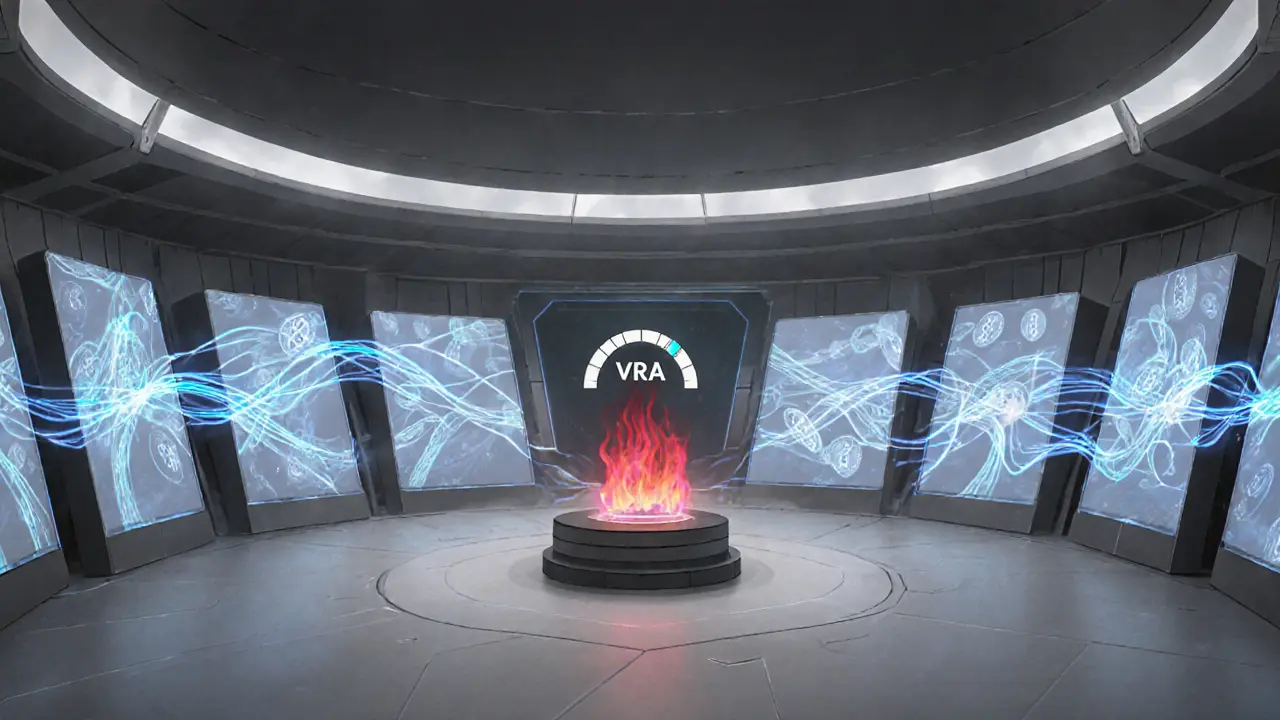 Sketch of a futuristic esports arena with Verasity token integration.
