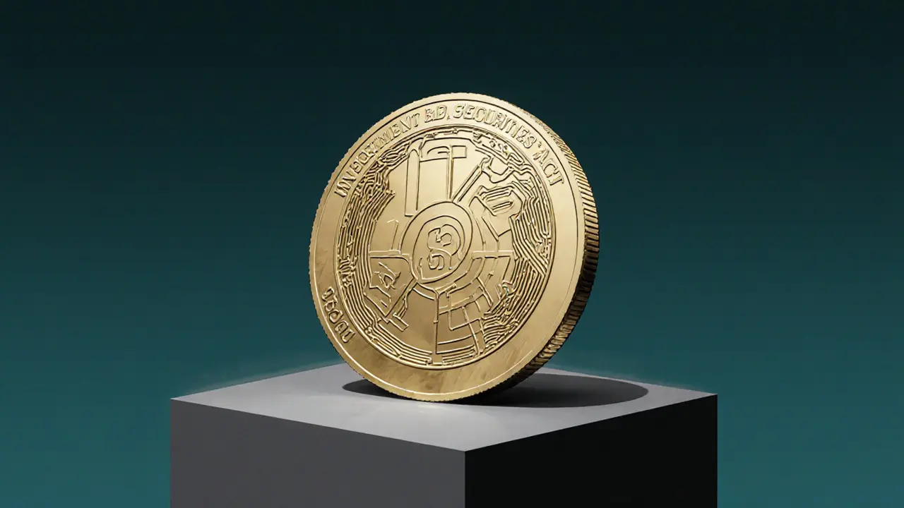 Sketch of a gold token with SEC and CBN symbols representing ISA2025.