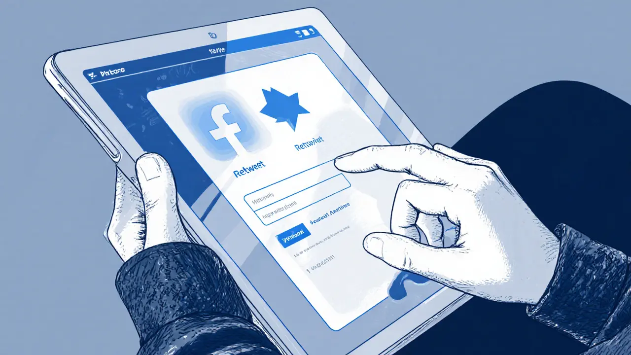 Sketch of a hand using a tablet to complete a crypto airdrop form.