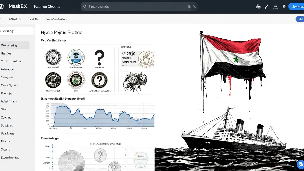 Split-screen sketch comparing a regulated exchange with a fraudulent one, showing lost trust.