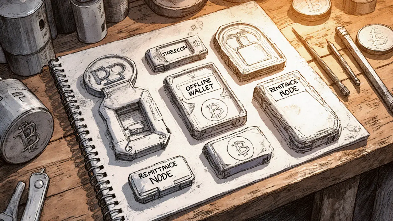 Modular financial toolkit with P2P and stablecoin components on a workbench