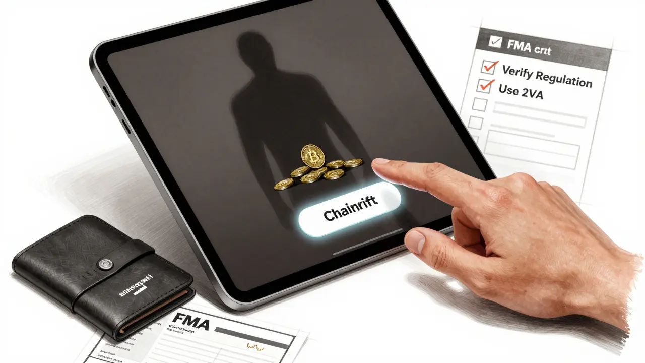 Hand reaching for a deposit button while shadow steals coins, with safety tools visible below.