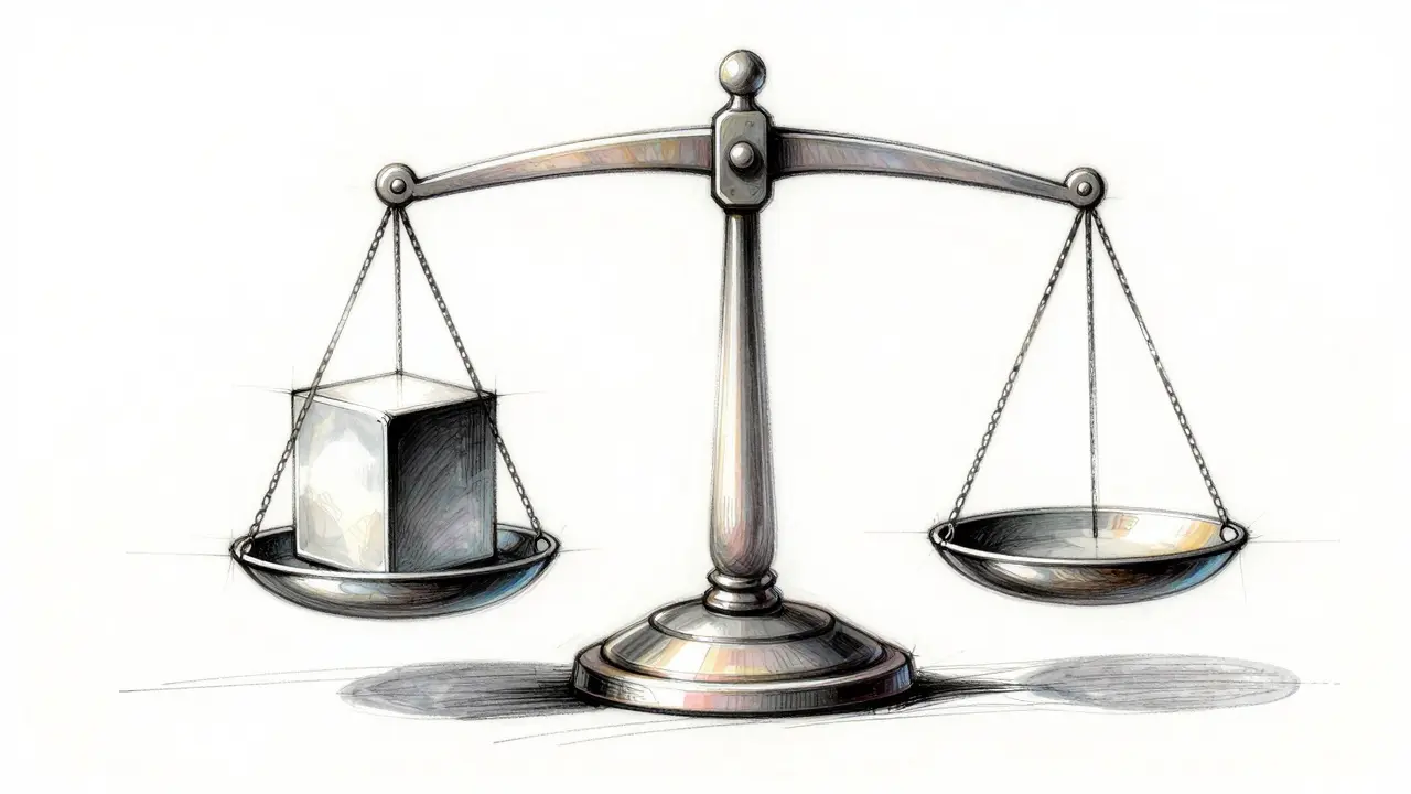Abstract mechanical balance scale representing token liquidity and supply.