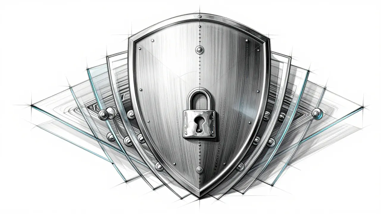 Illustrated diagram of secure data vault structure.