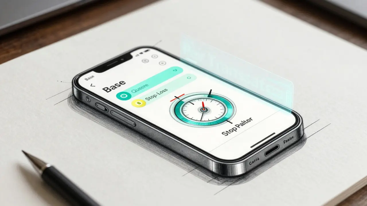 Industrial design sketch of a color-coded holographic trading pair translator