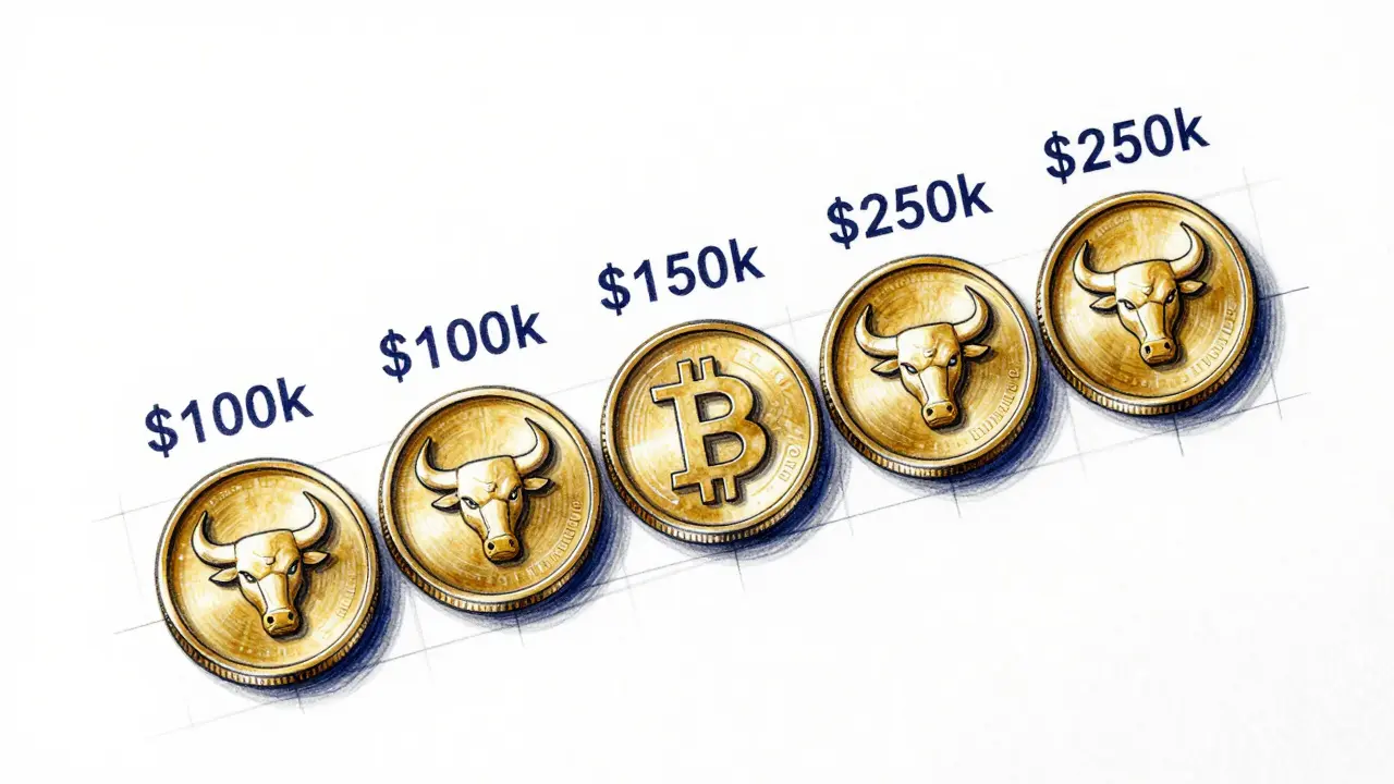 Industrial design sketch of a series of milestone tokens with gold and navy shading.