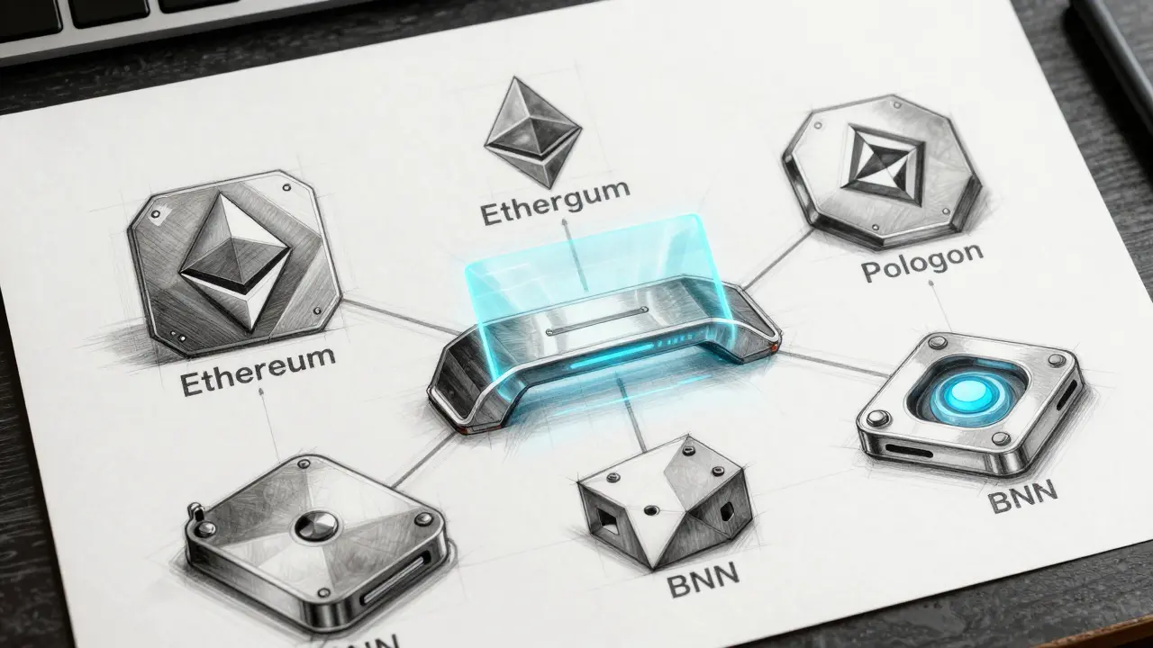 Product design sketch of a developer toolkit unifying multiple blockchain networks