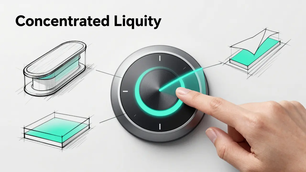 Conceptual sketch of concentrated liquidity strategy dial