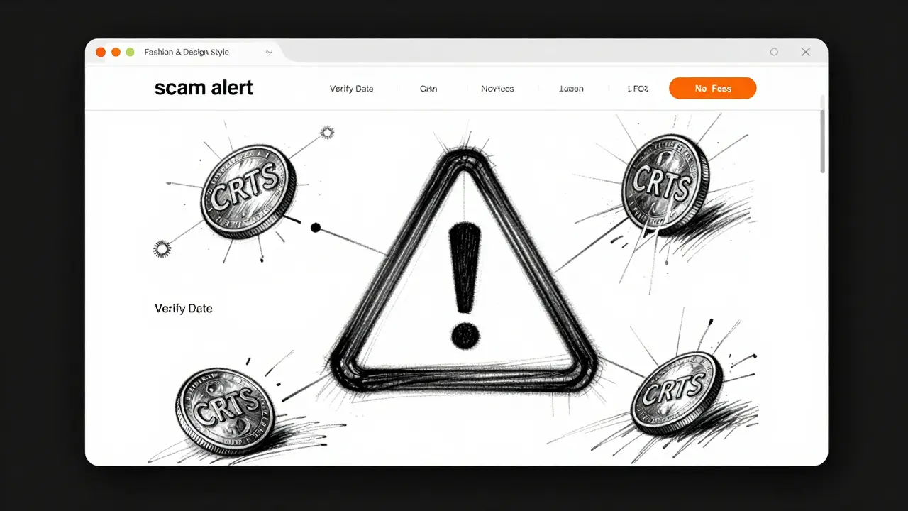Design sketch of a phishing warning with dissolving fake tokens