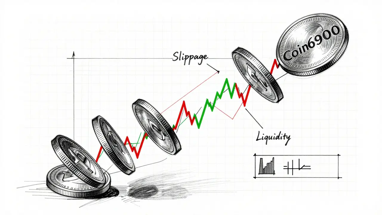 Exploded view sketch showing Coin6900 volatility and market risks