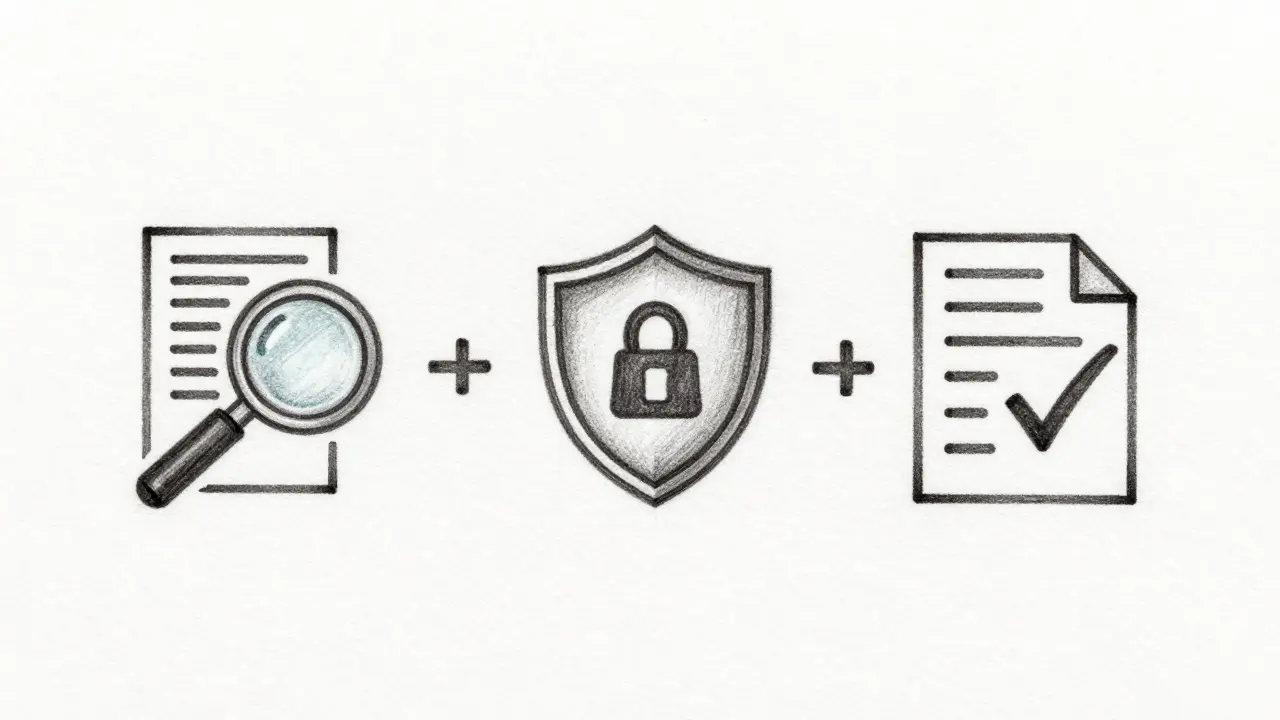 Product design sketch of crypto security verification icons and checklist
