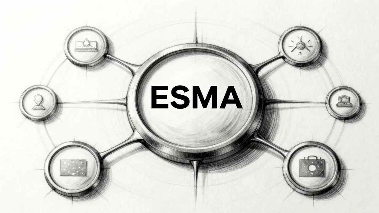 Sketch showing ESMA centralization over national regulators