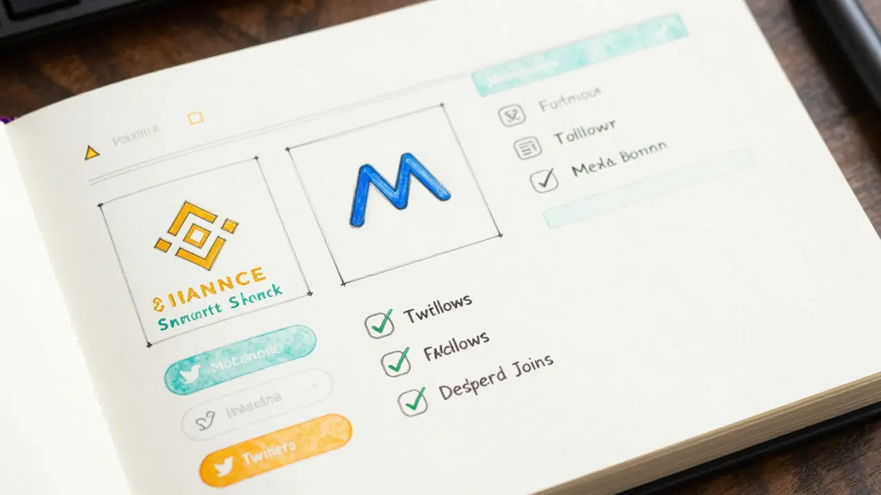 Wireframe sketch of crypto wallet and social media task checklist