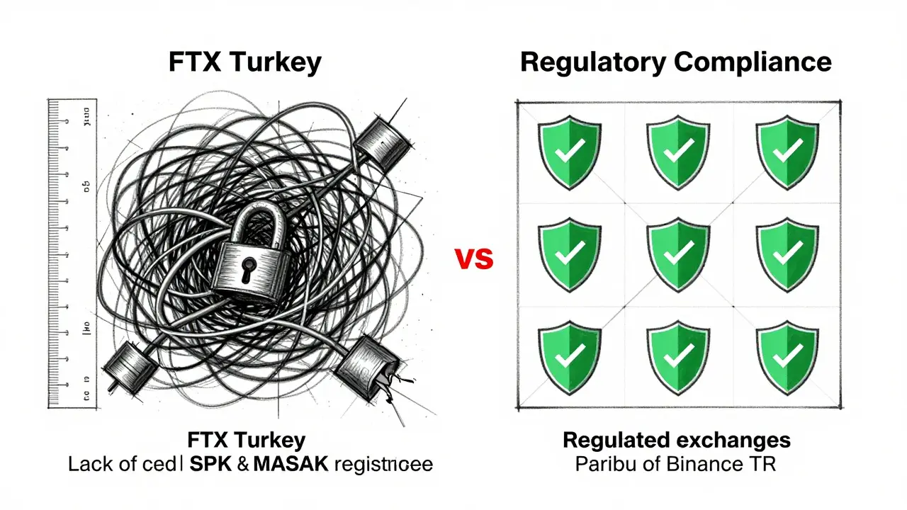 Design sketch comparing regulated vs unregulated crypto structures