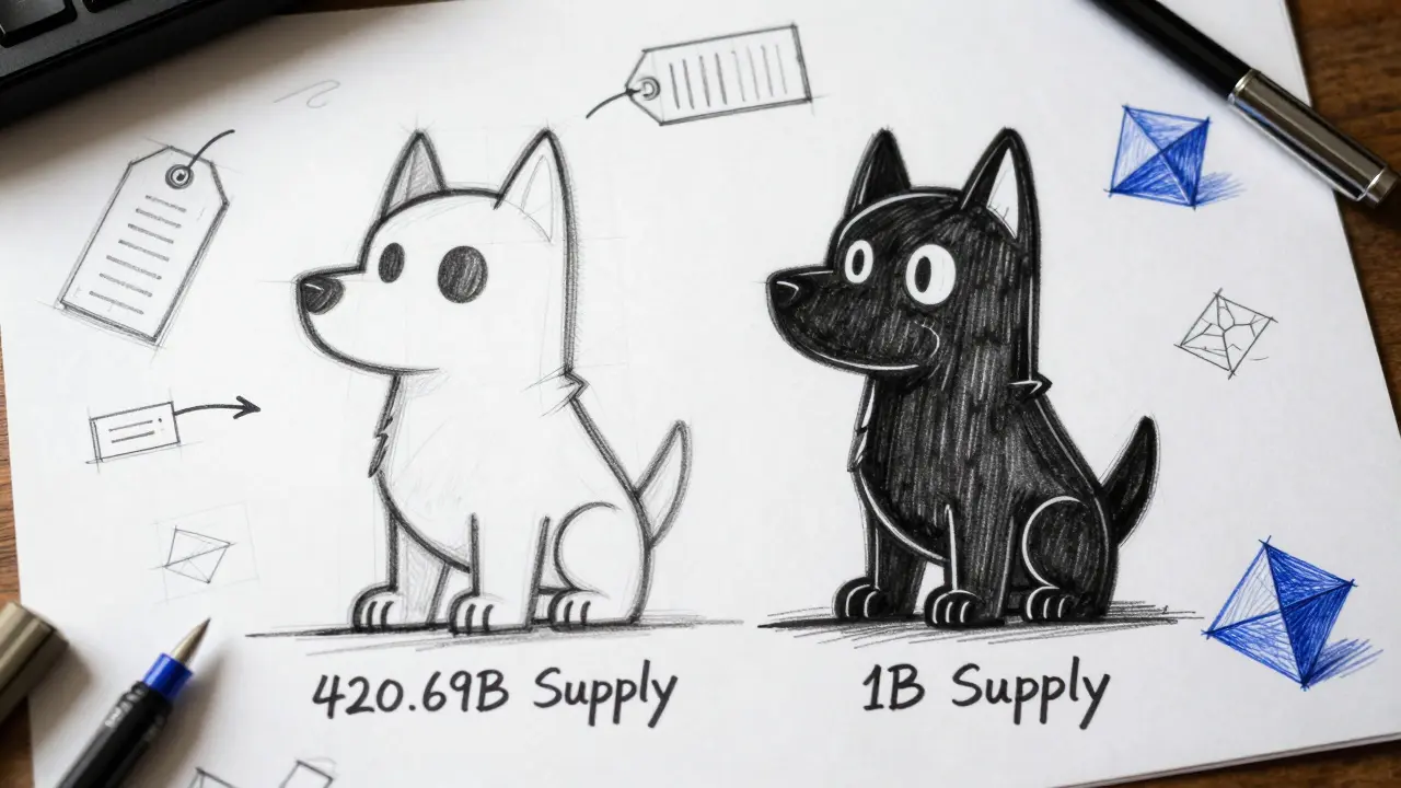 Design sketch comparing two different BIRDDOG token supplies