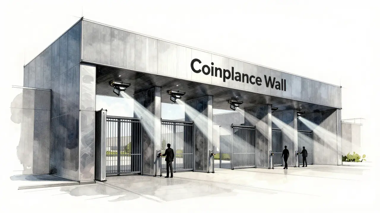 Design sketch of exchange compliance wall blocking access