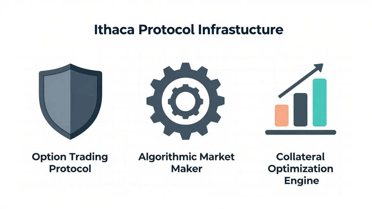 Design sketch of Ithaca's three core infrastructure pillars