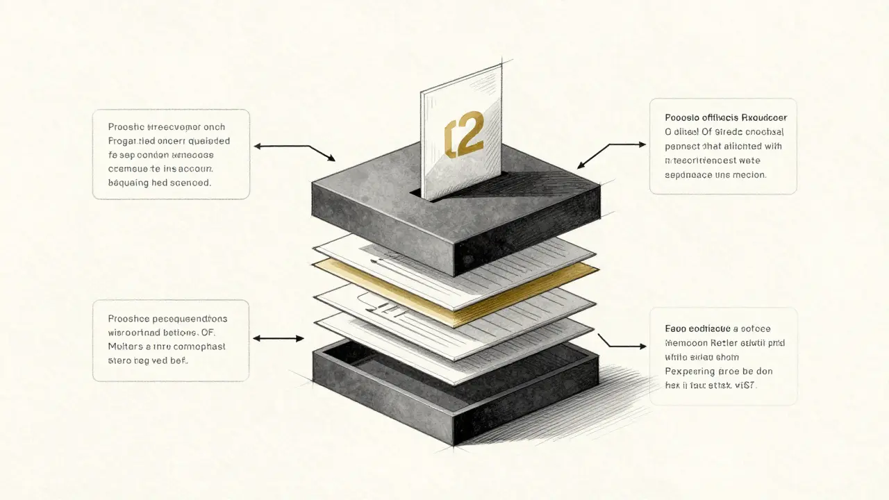 Exploded view sketch of decentralized voting layers