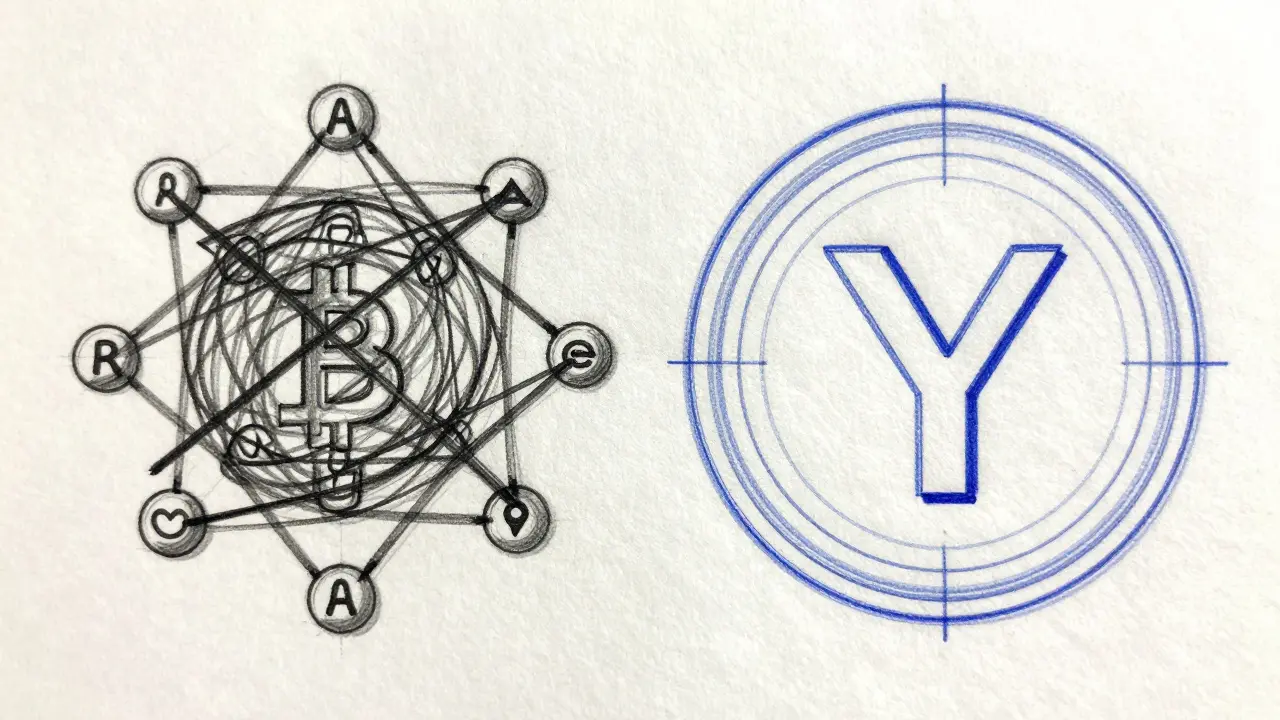 Sketch comparing banned crypto vs Digital Yuan