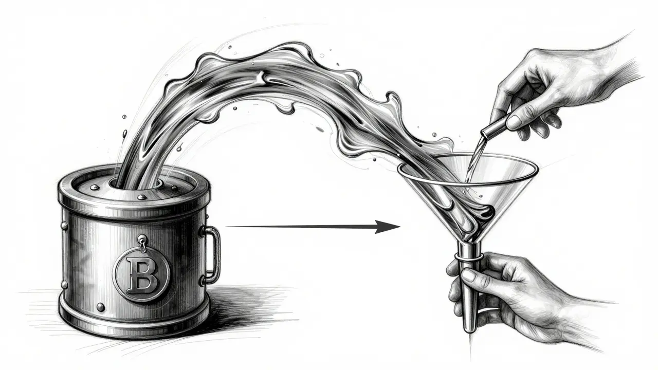 Sketch illustrating DeFi liquidity flow