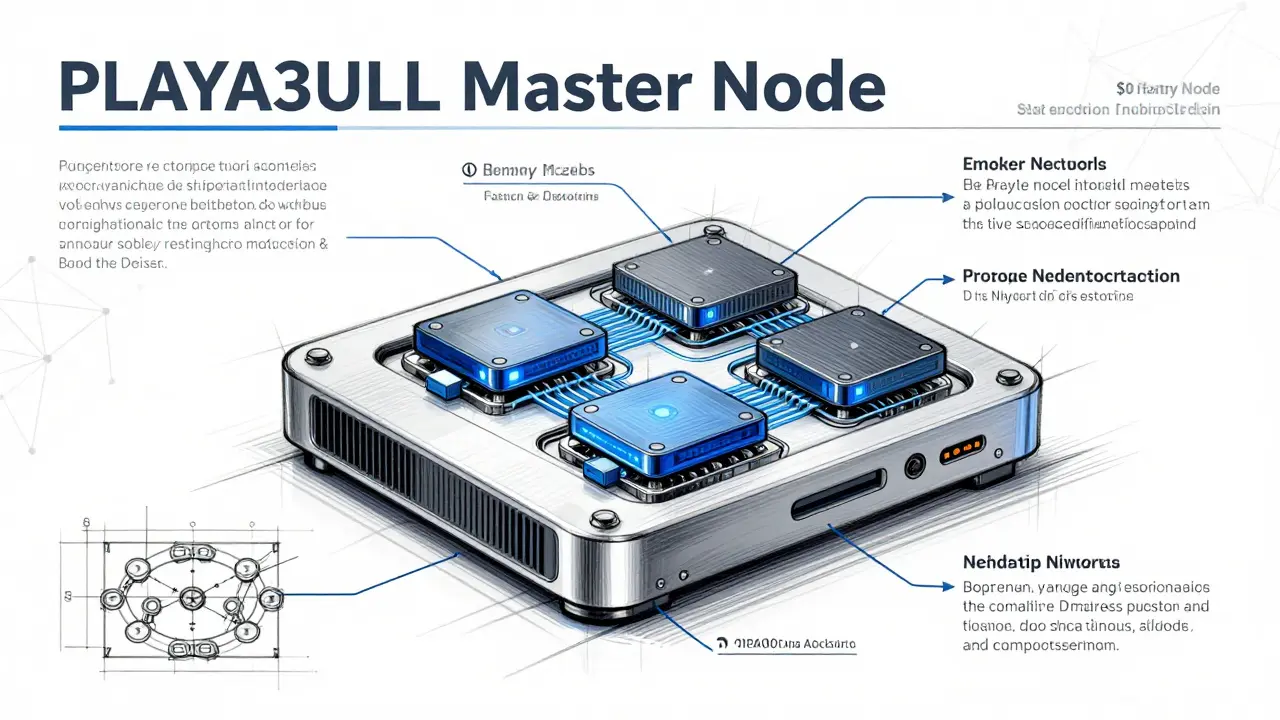 Technical drawing of a modular Master Node device
