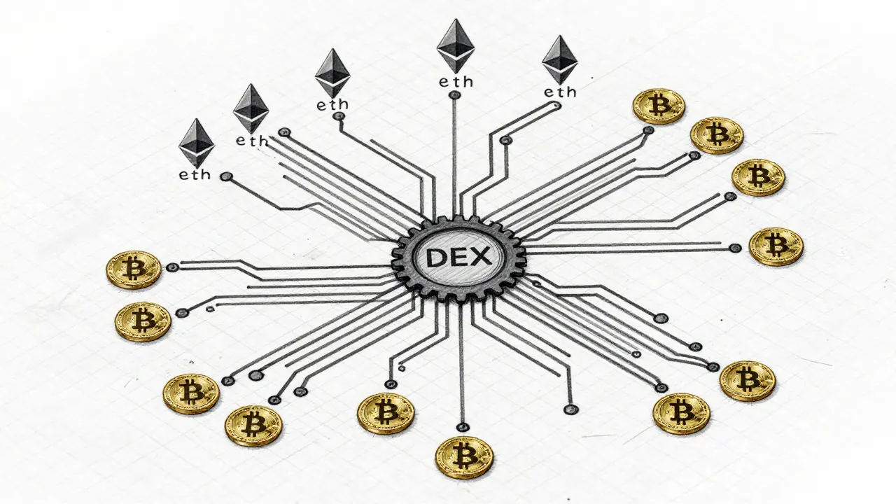 Technical drawing of crypto mixing and laundering flow