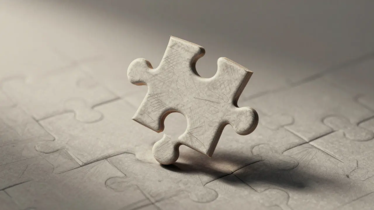 Artistic sketch of isolated puzzle piece representing niche market
