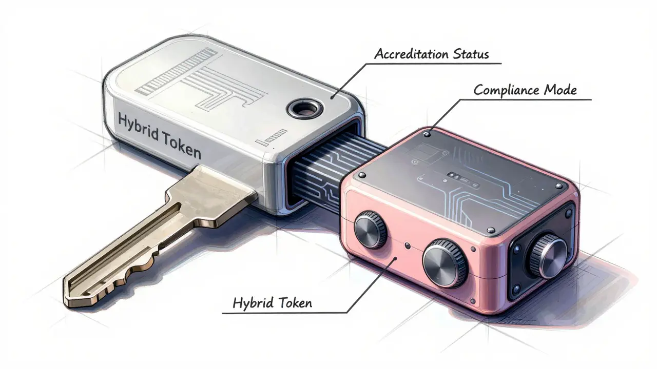 Design sketch of hybrid token with modular compliance features