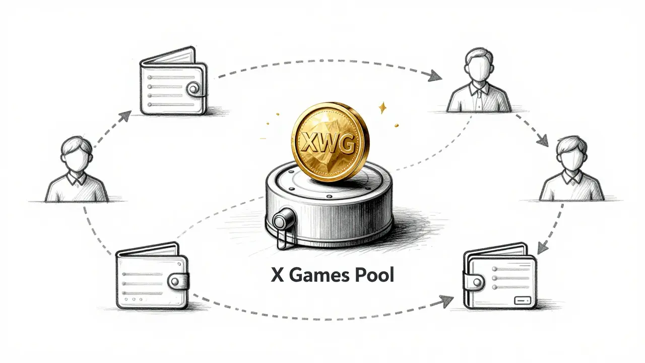 Design sketch of XWG token staking flow diagram
