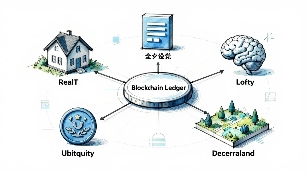 Diagram connecting various real estate NFT platforms