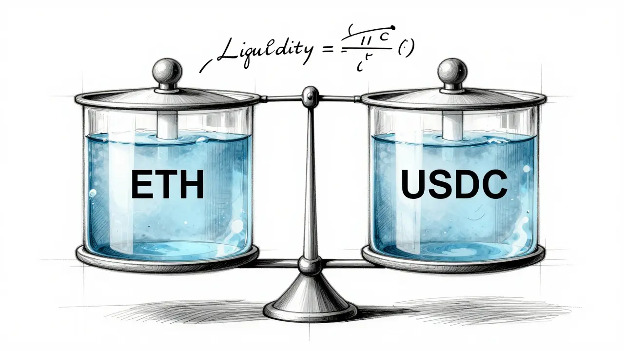 Illustration of liquidity pools and impermanent loss