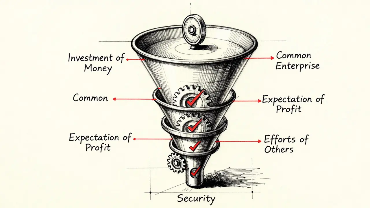 Technical drawing of Howey Test filter mechanism for tokens