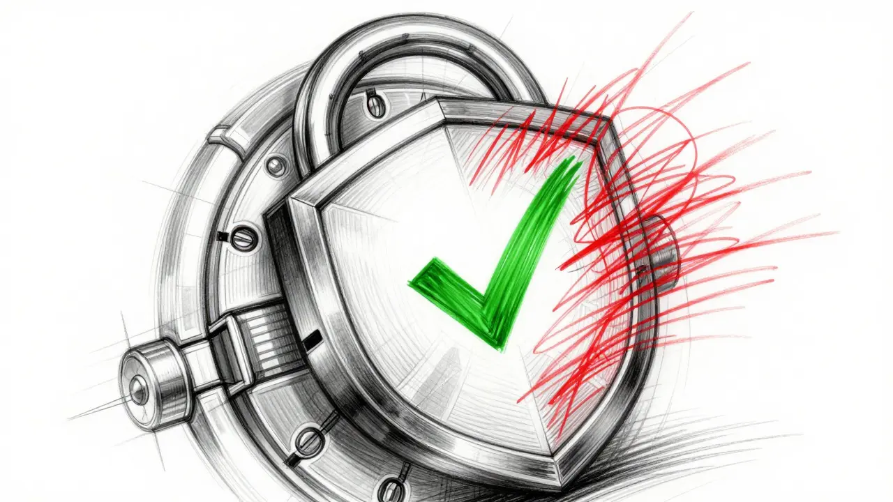 Technical sketch of digital security shield concept