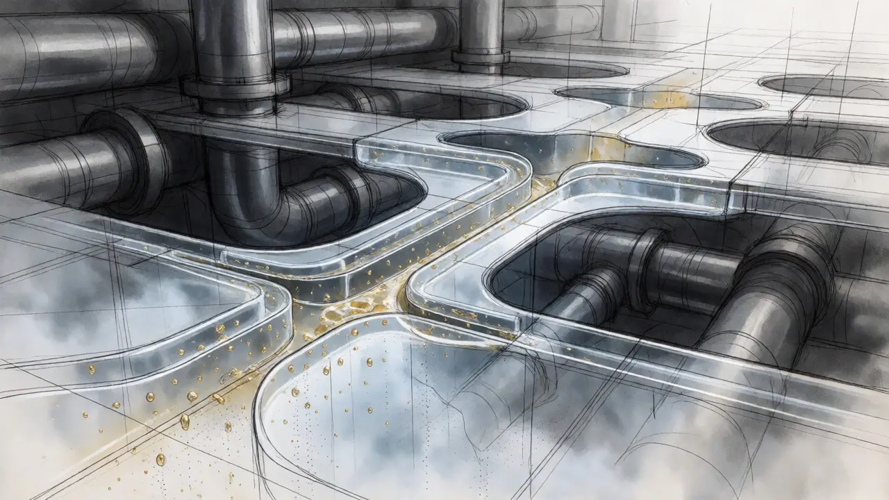 Abstract sketch of thin liquidity channels and spilled gold