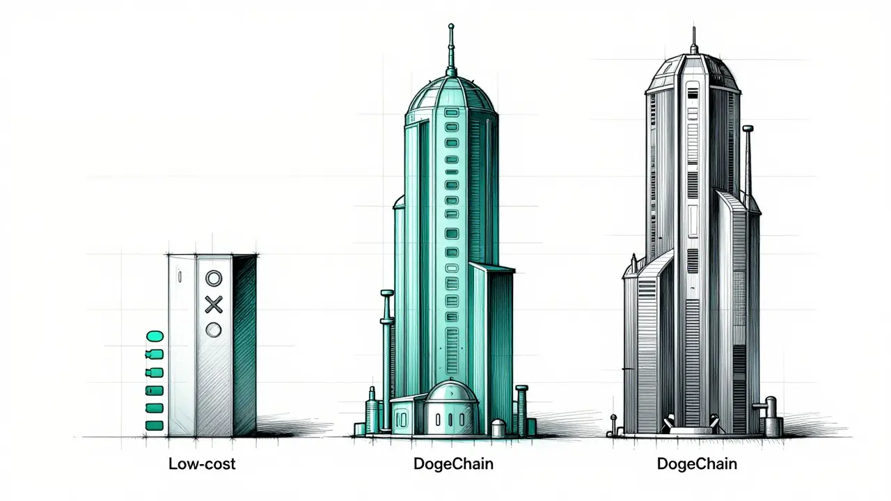 Blueprint-style comparison of low gas fees versus high transaction costs