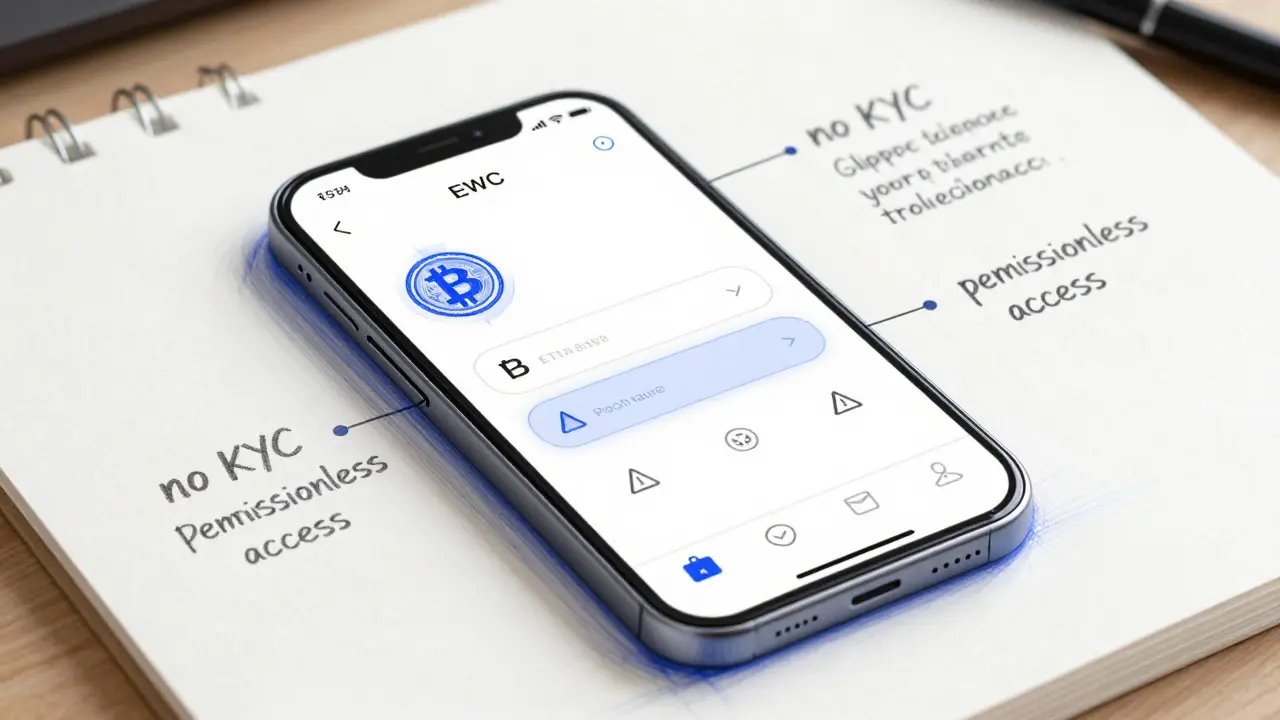 Conceptual sketch of user-friendly crypto wallet UI