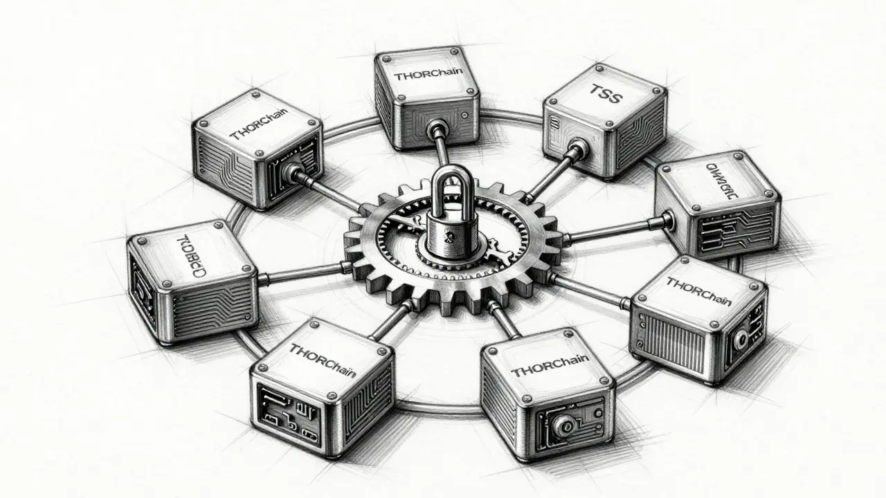 Design drawing of secure validator node network