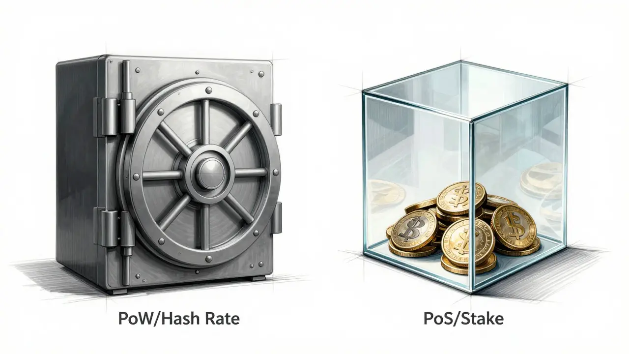 Design sketch comparing vault and glass cube security