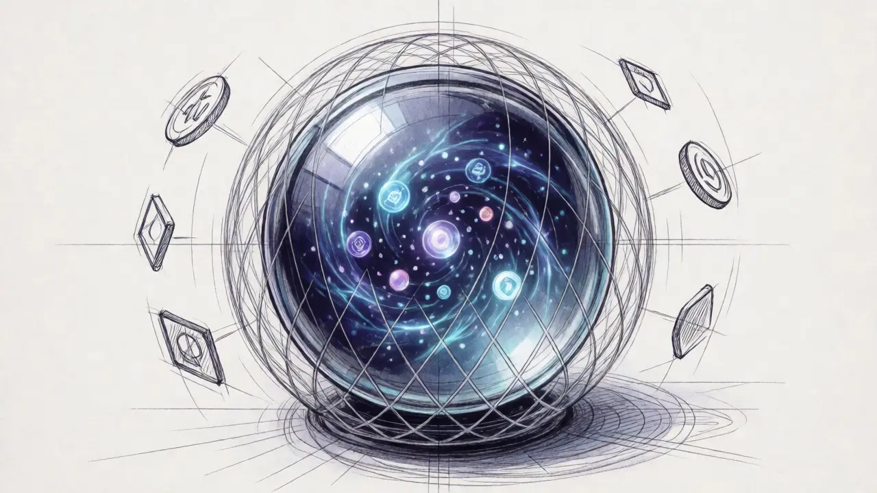 Design sketch of Namada's shielded pool protecting multi-chain assets with ZK proofs