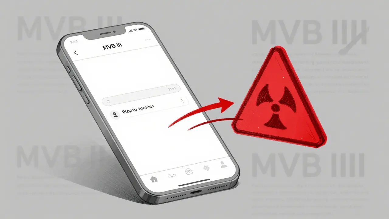 Design sketch showing crypto wallet scam warning arrows