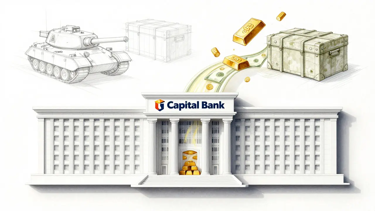 Illustration of Capital Bank converting crypto to fiat