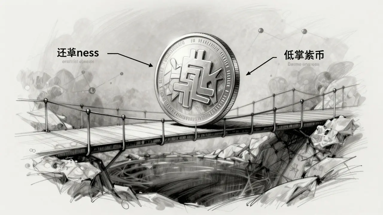 Sketch of a fragile bridge representing low token liquidity