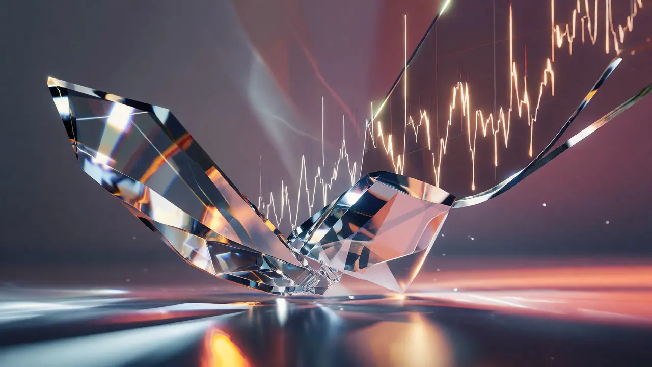 Artistic depiction of a shattering glass sculpture symbolizing market volatility.