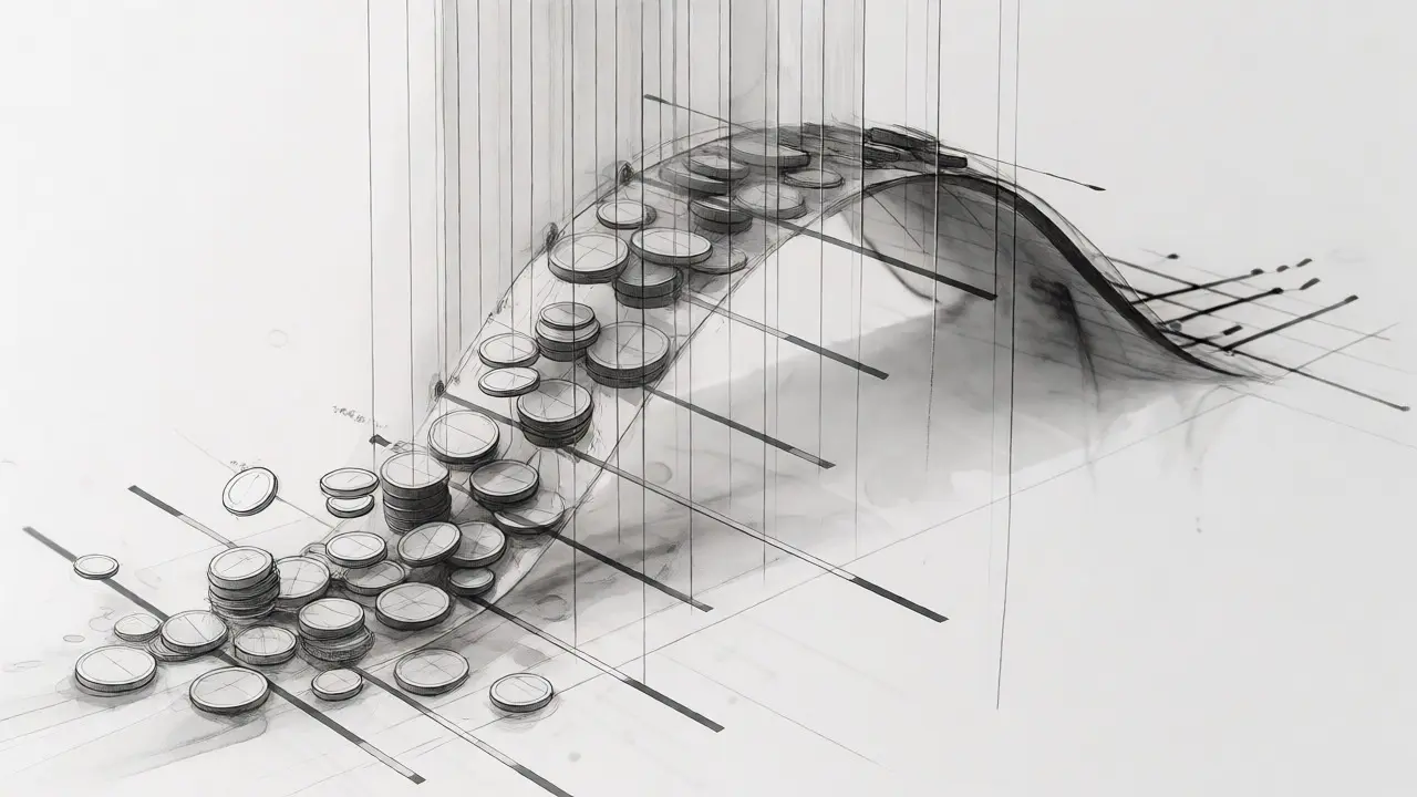 Artistic representation of token vesting schedules