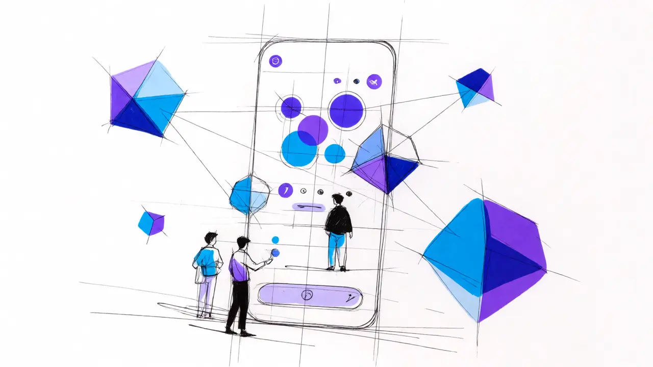 Concept sketch of WATCoin app on TON blockchain