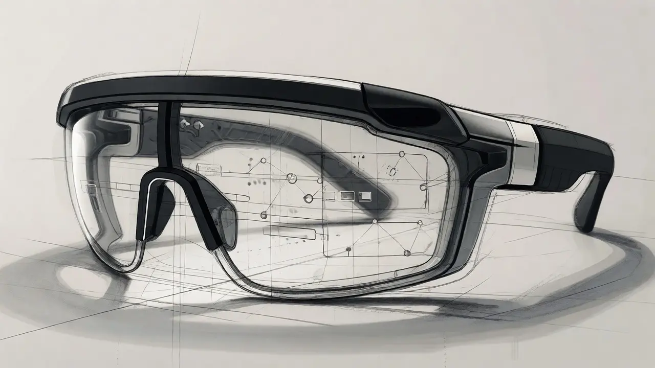 Design sketch of an AR visor for blockchain transaction monitoring