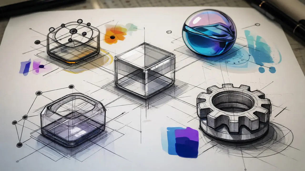 Design sketches of four crypto staking method modules