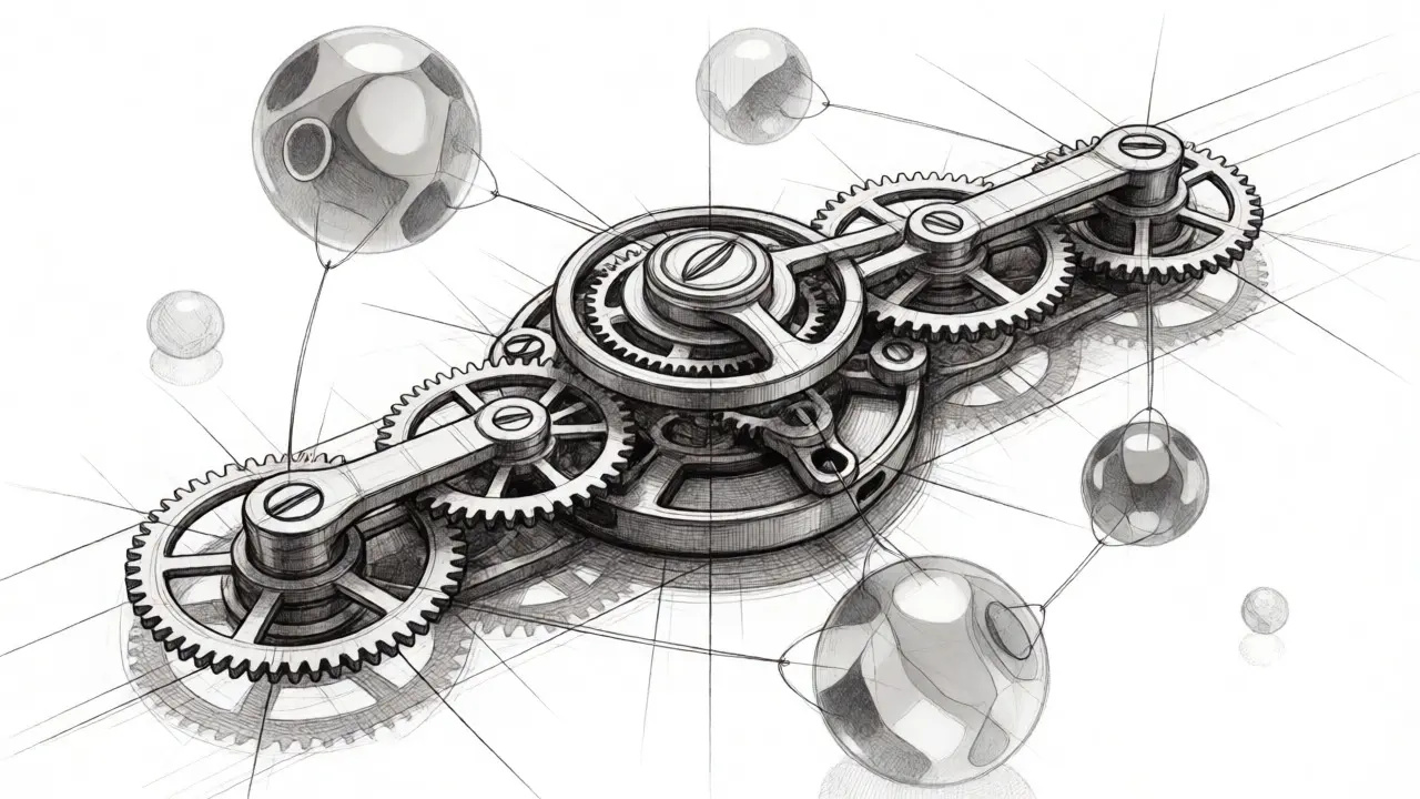 Intricate mechanical sketch illustrating fractional position sizing logic.